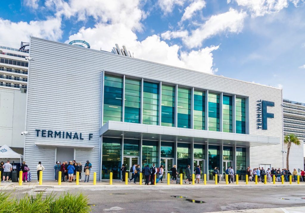 modern cruise terminal with sleek architecture