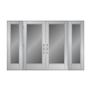 CUSTOM Double MG-3000 Impact-Resistant Swing Door w/ Dual Sidelights